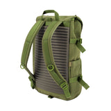 Topo Designs Rover Pack Tech backpack with padded shoulder straps, front zip pocket, and durable fabric.