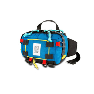 Topo Designs Subalpine Hip Pack waist pack with adjustable strap, brown fabric, and front zipper pocket for outdoor essentials.