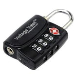 Touro TSA 3-dial combination lock with indicator, black travel security lock designed for luggage and travel safety.