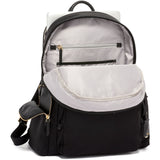 Tumi Voyageur Carson Backpack shown from the front with adjustable shoulder straps and multiple compartments for travel and daily use.