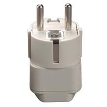 Voltage Valet grounded adaptor plug for Continental Europe, featuring a compact design with grounding for safe electrical connection.