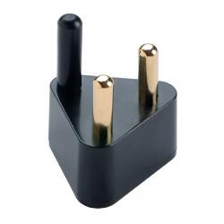 Voltage Valet PEC-1 Non-Grounded Type E Adapter Plug for South Africa and India, showing a compact electrical adapter with plug prongs.